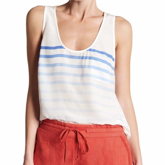 Joie New RAIN B Silk Tank TOP Gradient Ombre Blue - Picture 3 of 9